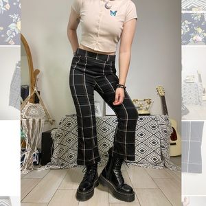 High-waisted Plaid Pants